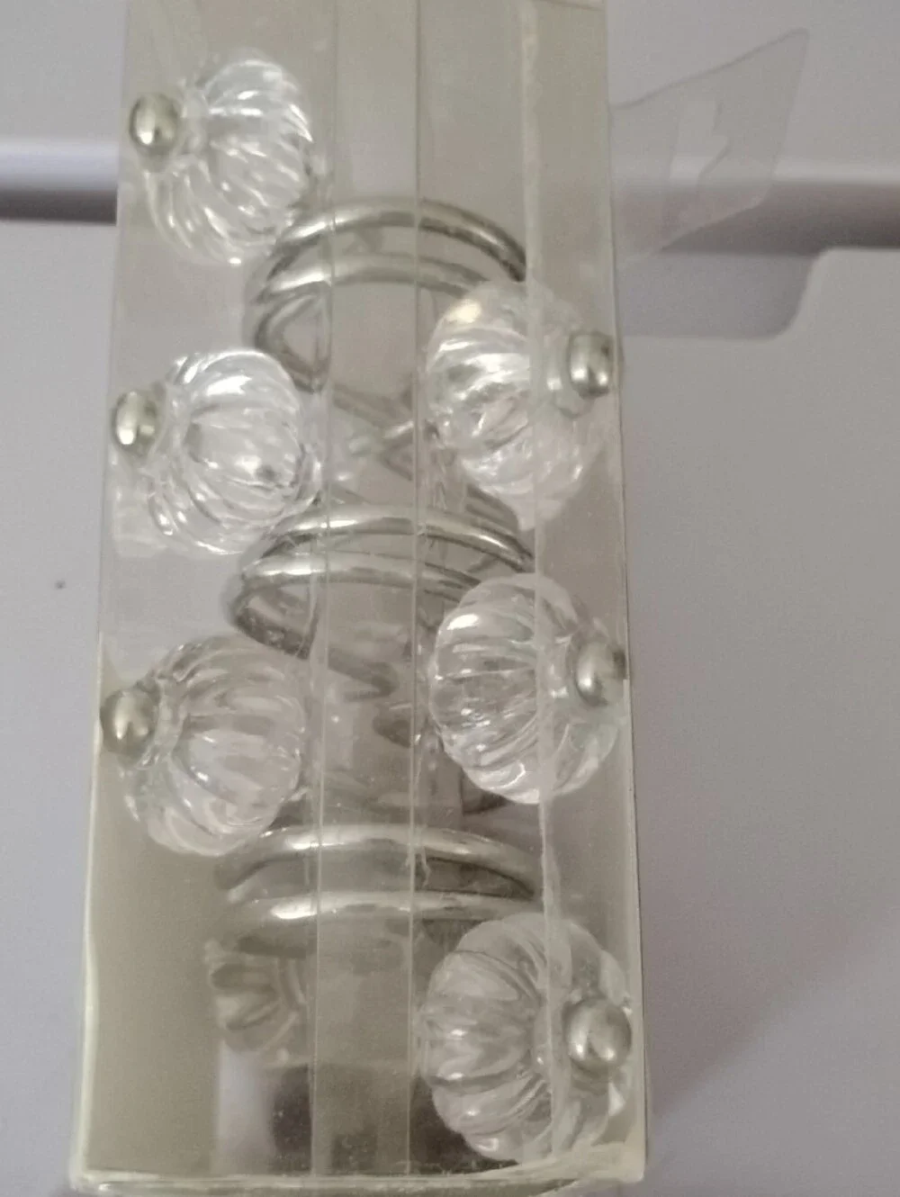Clear Acrylic Flower Shower Hooks with Silver Accents - Pack of 12